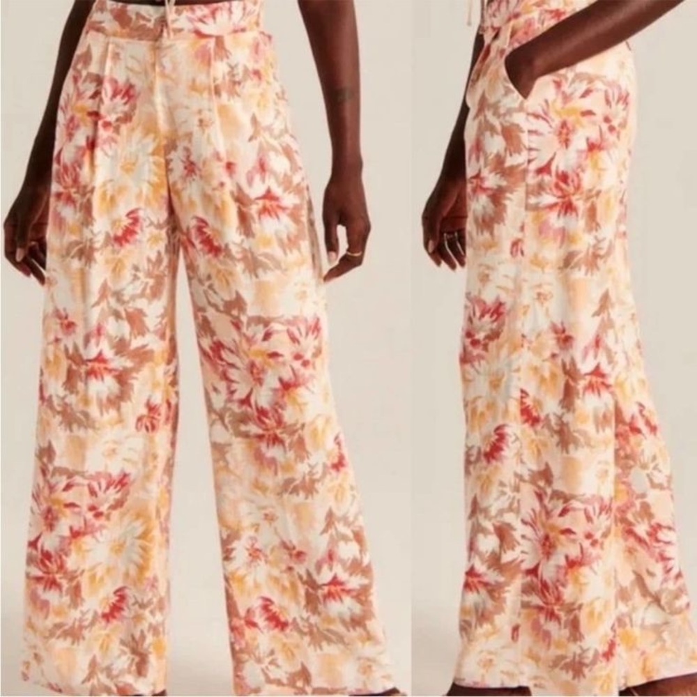 Abercrombie wide leg linen pant